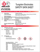 FORM SDS<br>Tungsten Safety Sheet